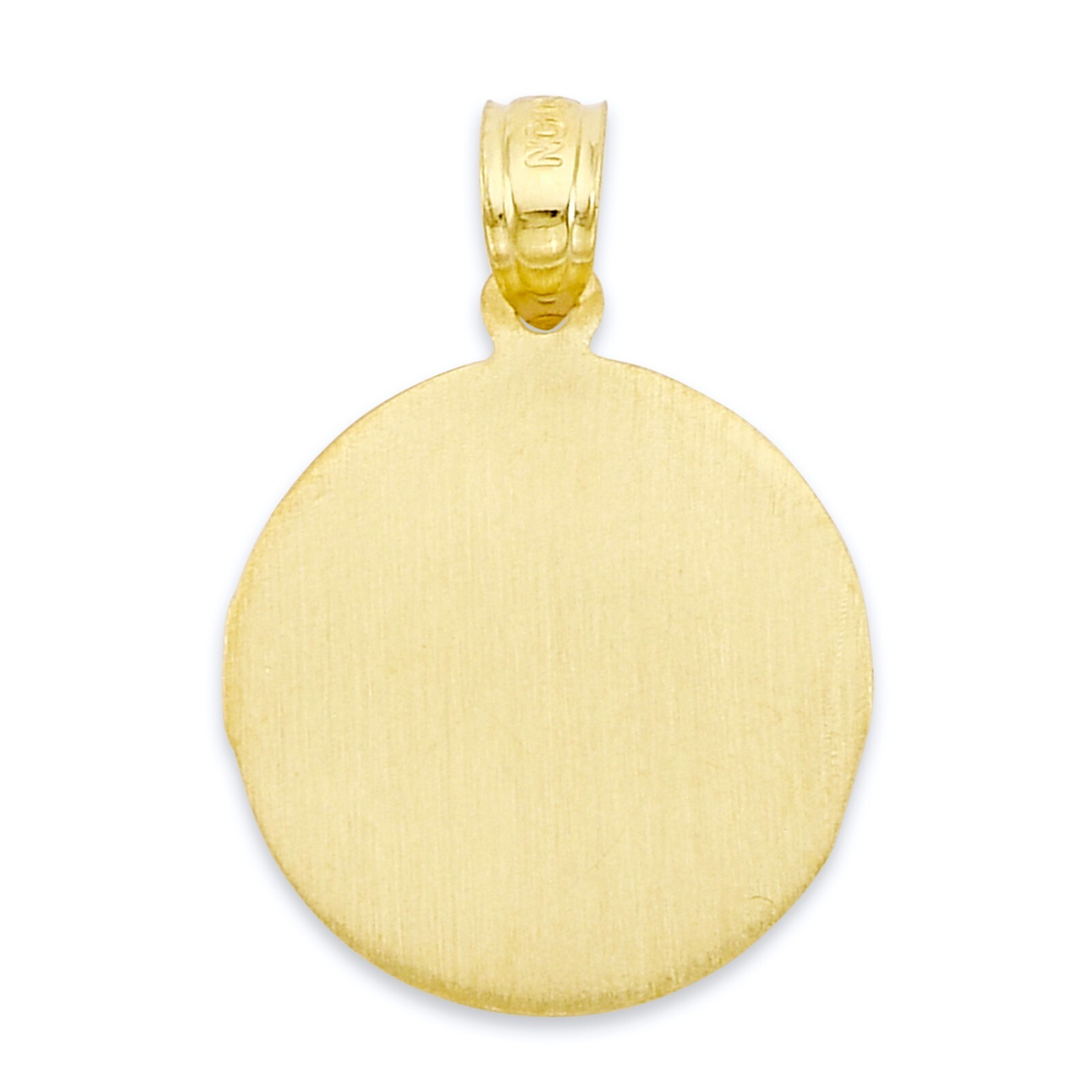Solid Gold Saint Christopher Protect Us Pendant Available in 10k or 14k