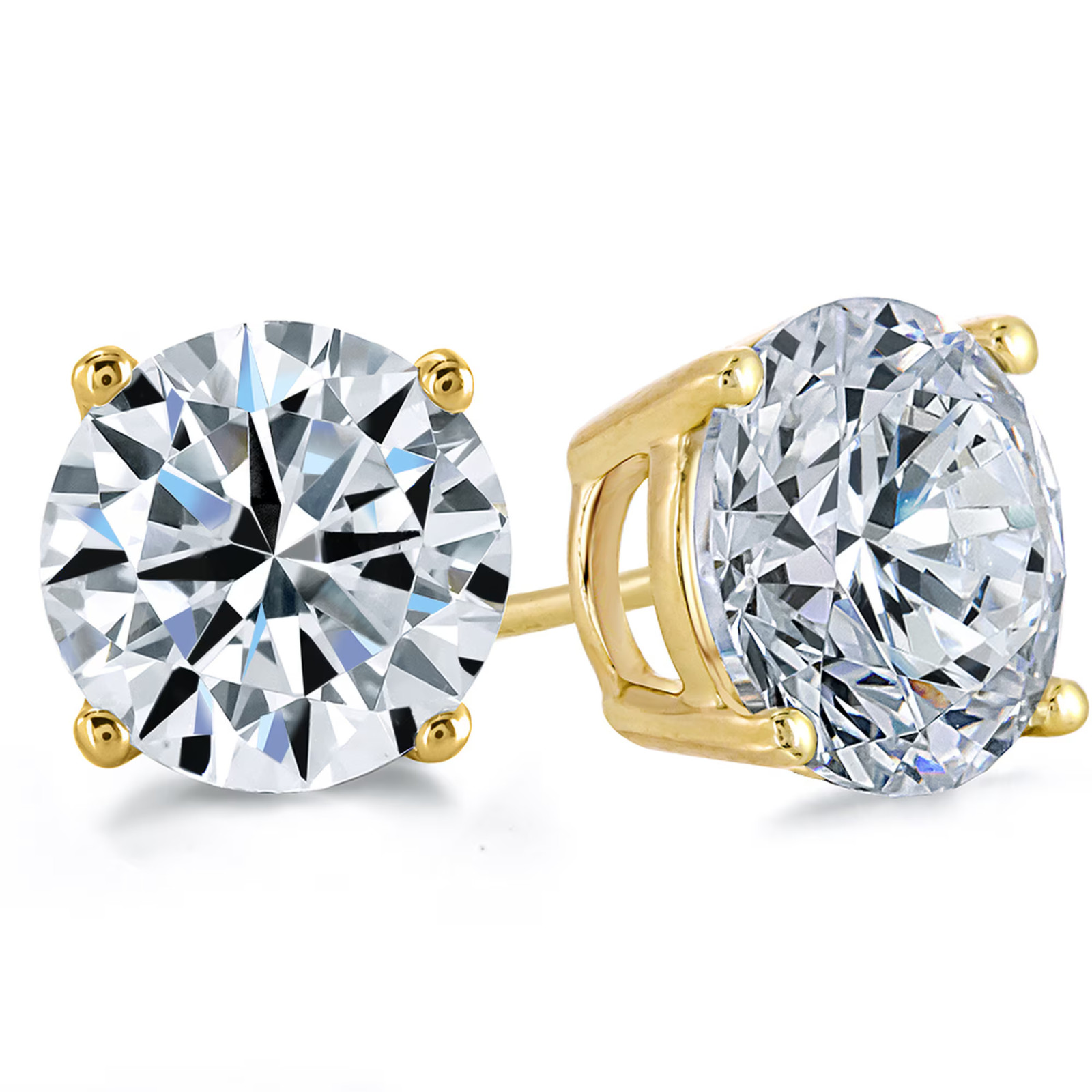 2 ctw. Sparkling Lab-Created Diamond Studs in14k Yellow Gold w/butterfly backs