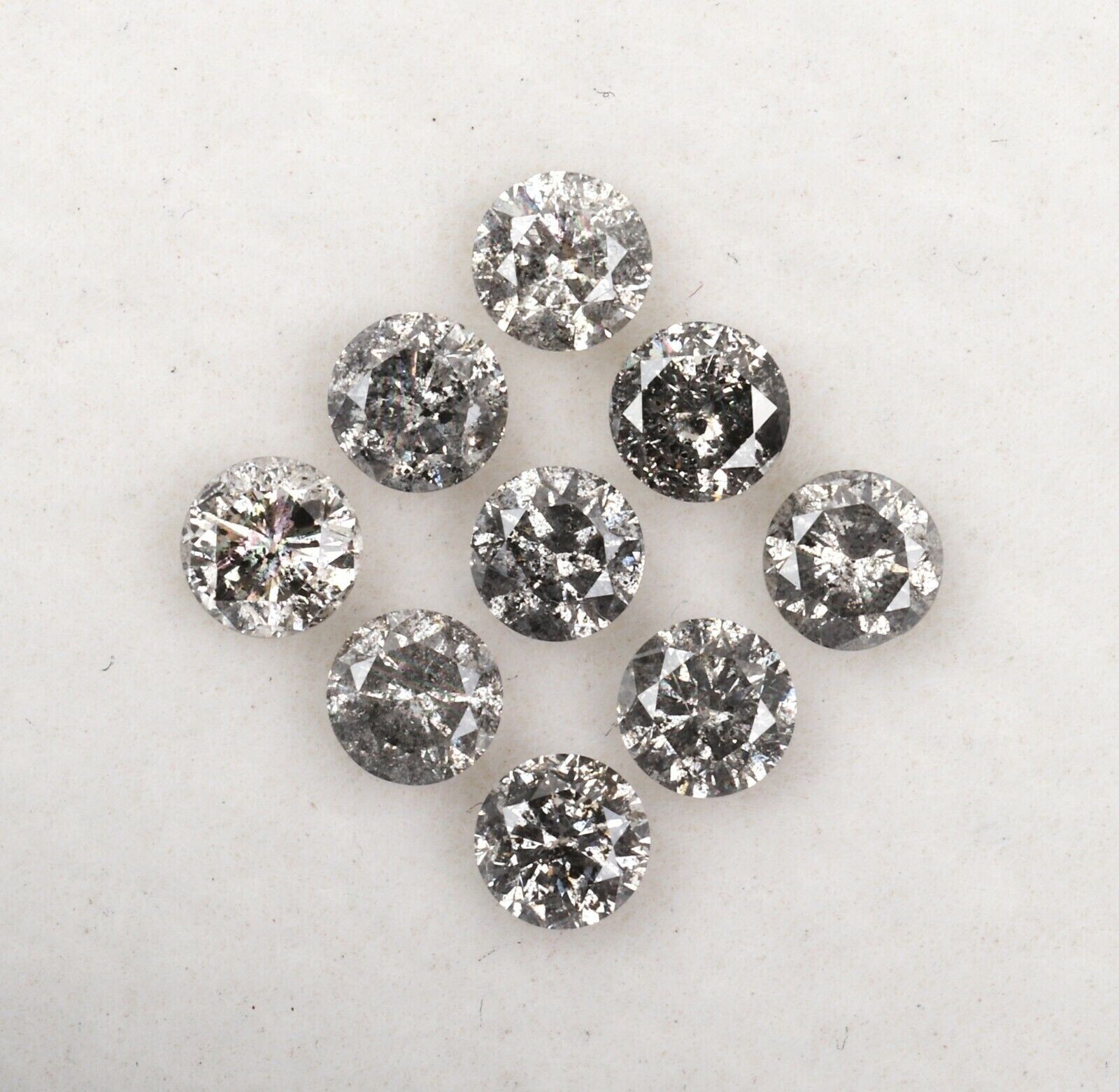 Salt Pepper Natural Diamond 2 Pcs 1.5MM Round Diamond – New Buyer Trial Listing