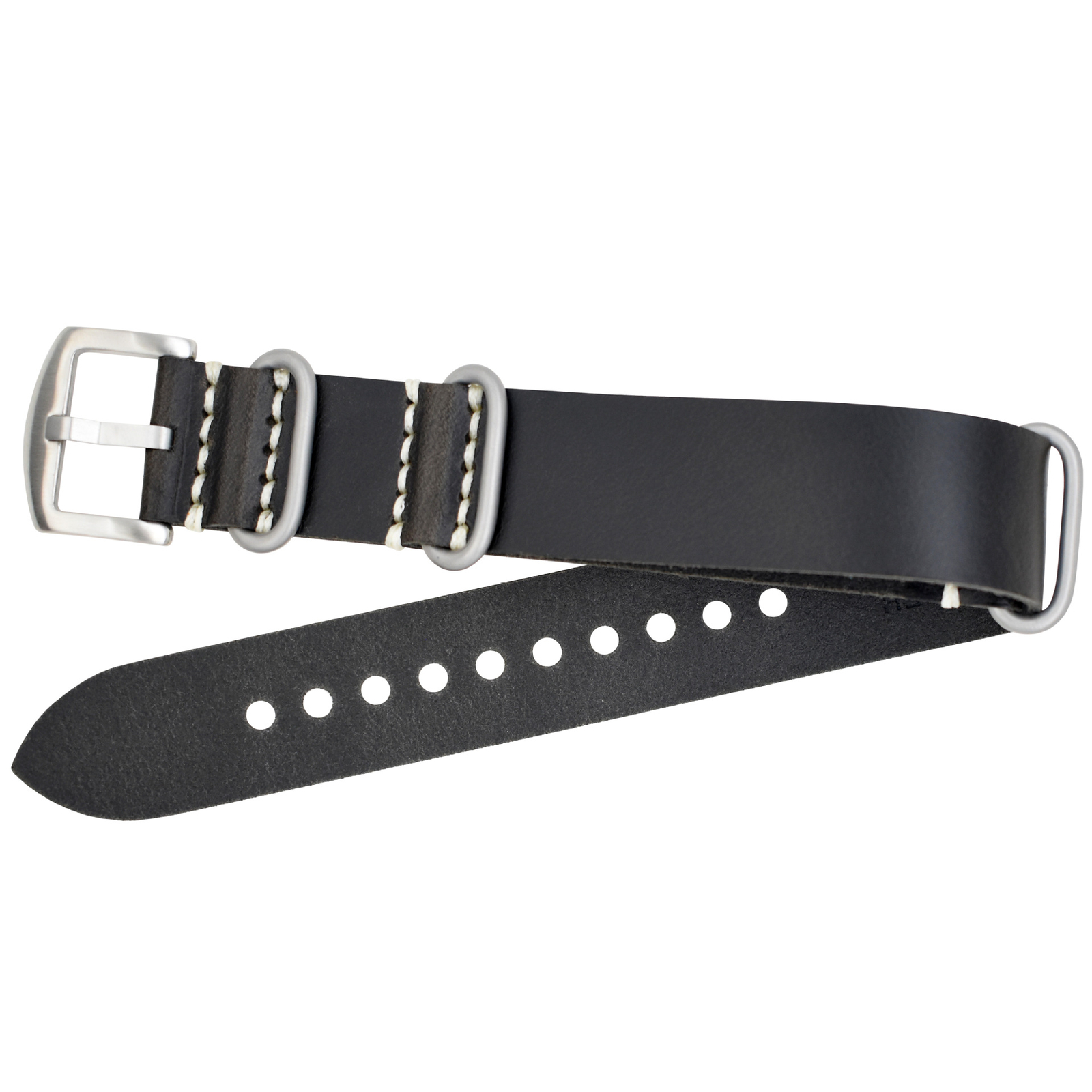 Cowhide Genuine Leather Watch Strap Mens Extra Long Single Pass Band 20/22/24/26