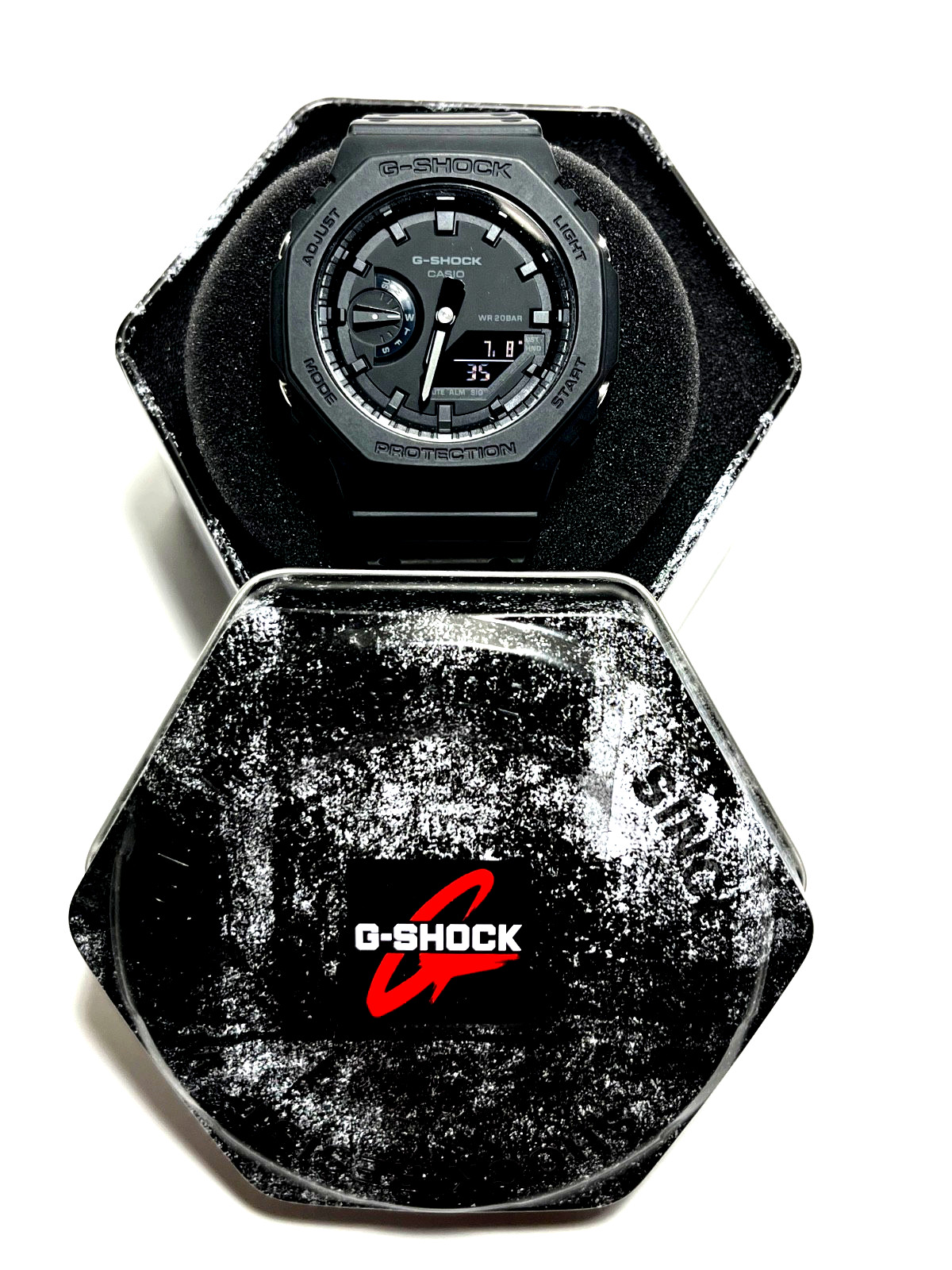 Casio G-Shock GA-2100-1A1 “CasiOak” Triple Black Like New with Original Tin