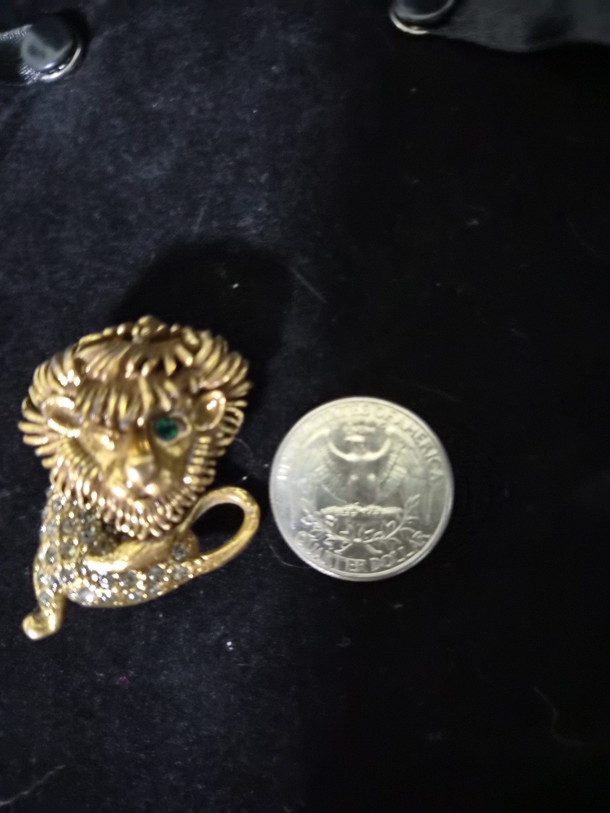 Rare Vtg 1960s Unsigned Marcel Boucher Rhinestone Winking Lion Pin Brooch