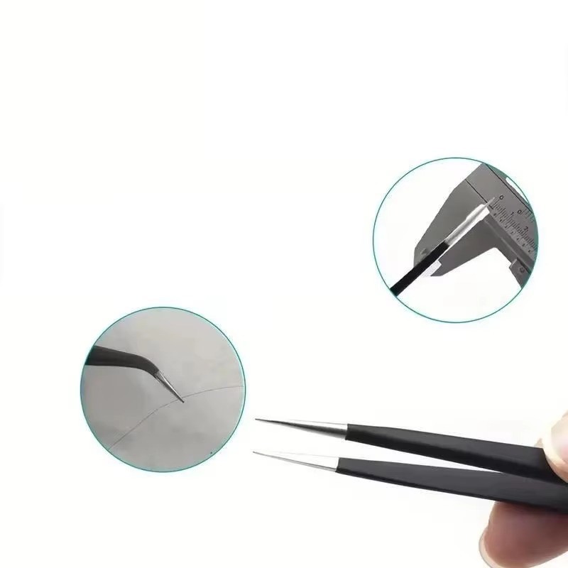 6Pcs ESD Anti-static Tweezers Set Maintenance Repair Stainless Steel Tools Kit