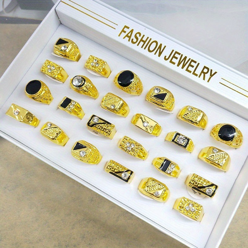 24Pcs/Set Nateral Stone Gemstone Ring Wholesale Lot Finger Ring Daily Party Gift