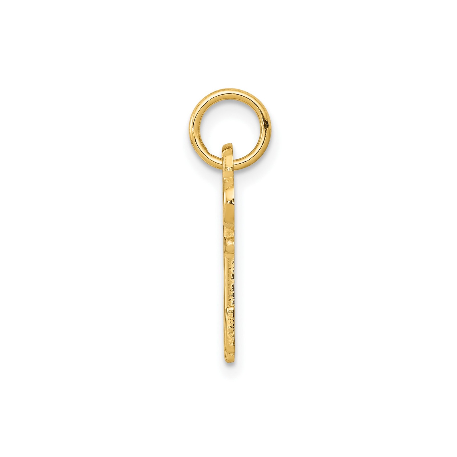 14k Yellow Gold Solid Skeleton Key Pendant Charm Letter I 15.53mm