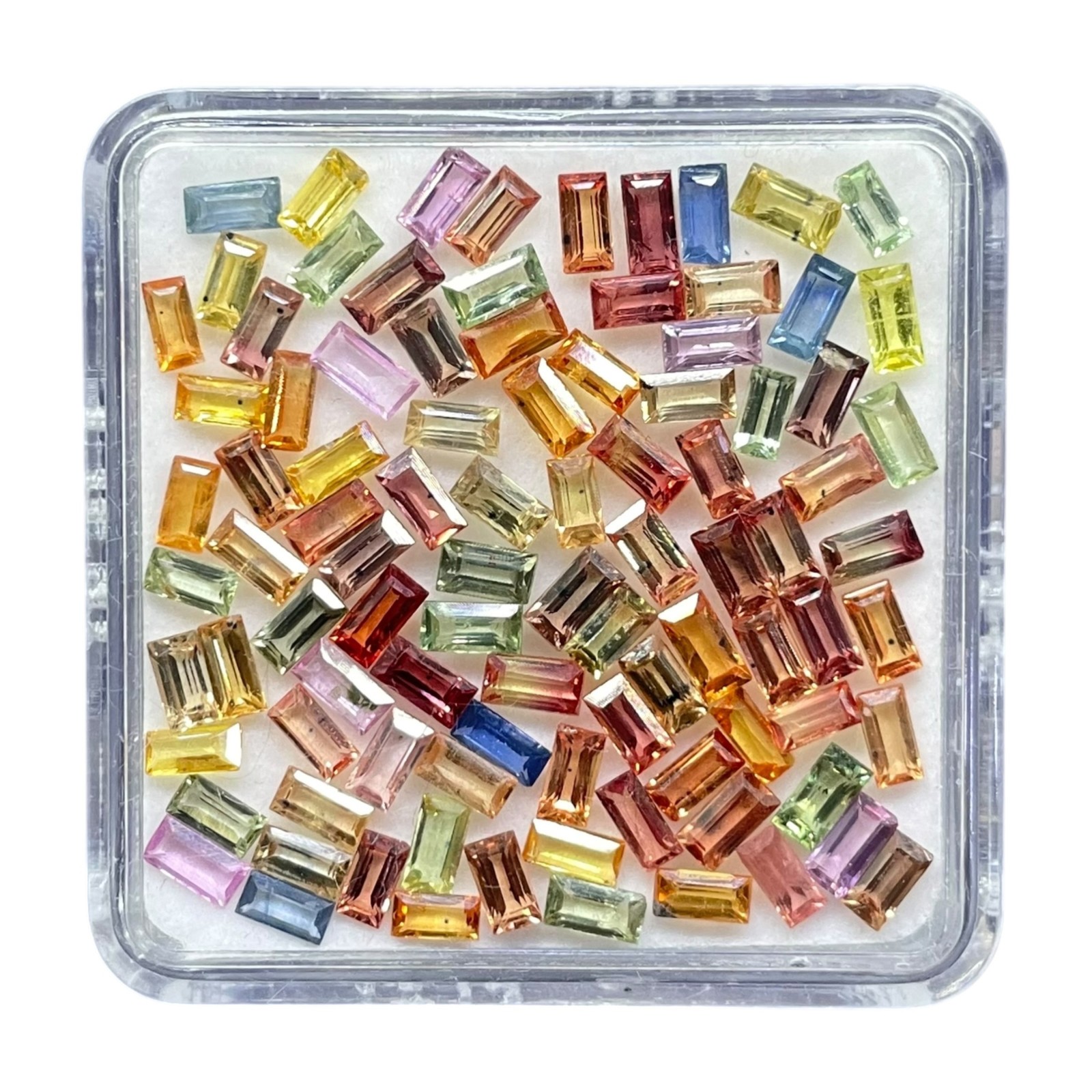 9 Pcs Natural Multi Sapphire 4x2mm Baguette Cut Dazzling Loose Gemstones Lot