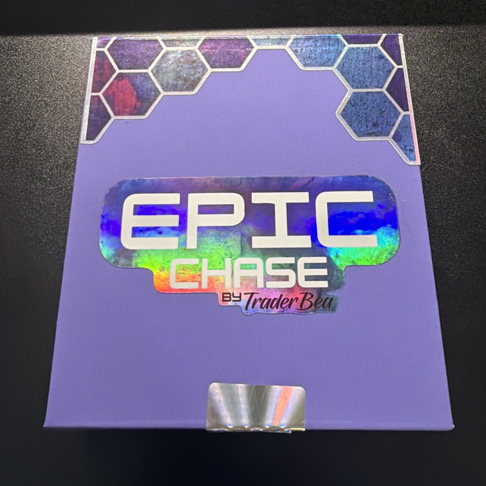 Trader Bea Epic Chase coin Box Paperboard Lined Foam Insert purple empty