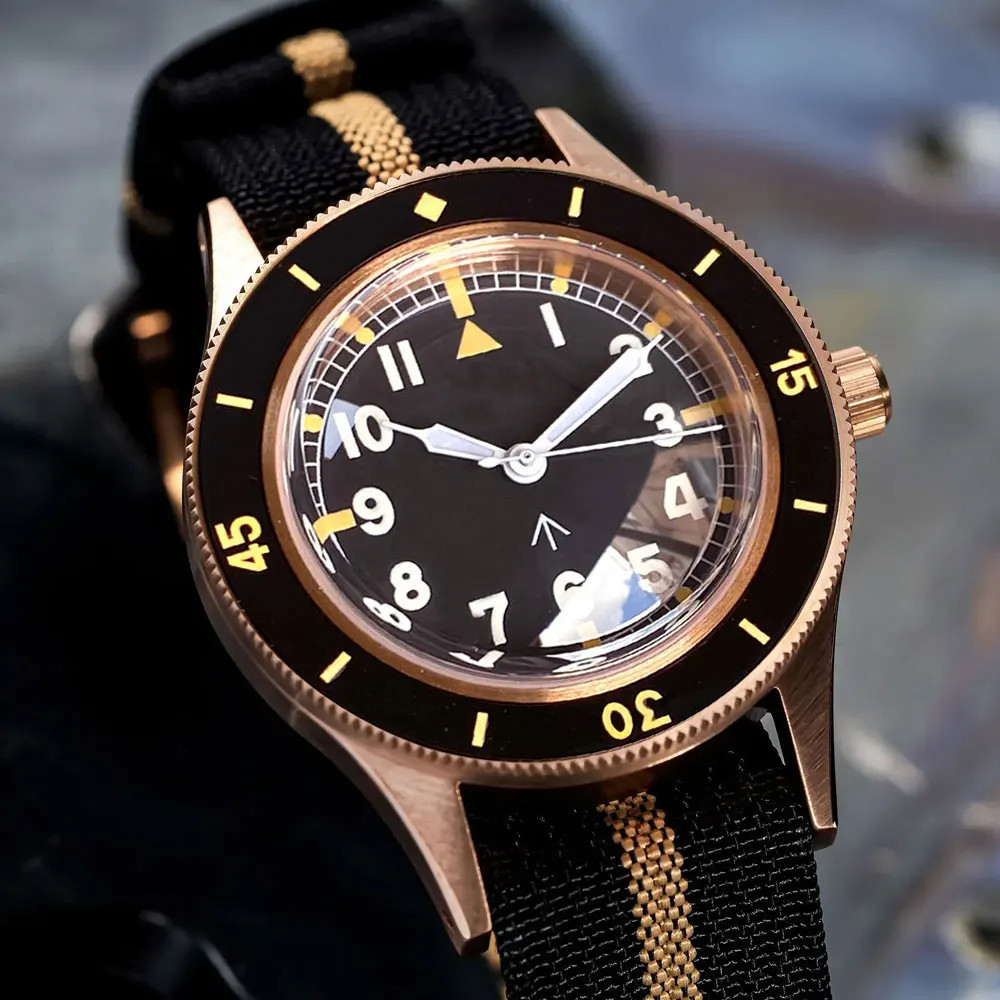 Tandorio 50 Fathoms Real CUSN8 Solid Bronze NH35A Auto Vintage Men Watch 20ATM