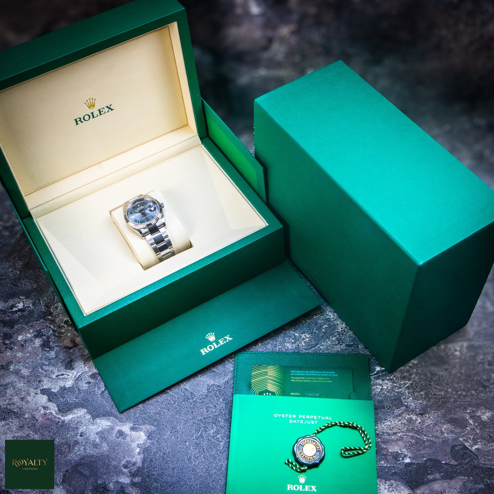 Rolex Datejust 36 126234 Wimbledon Dial Fluted Bezel Oyster 2025 Box and Papers