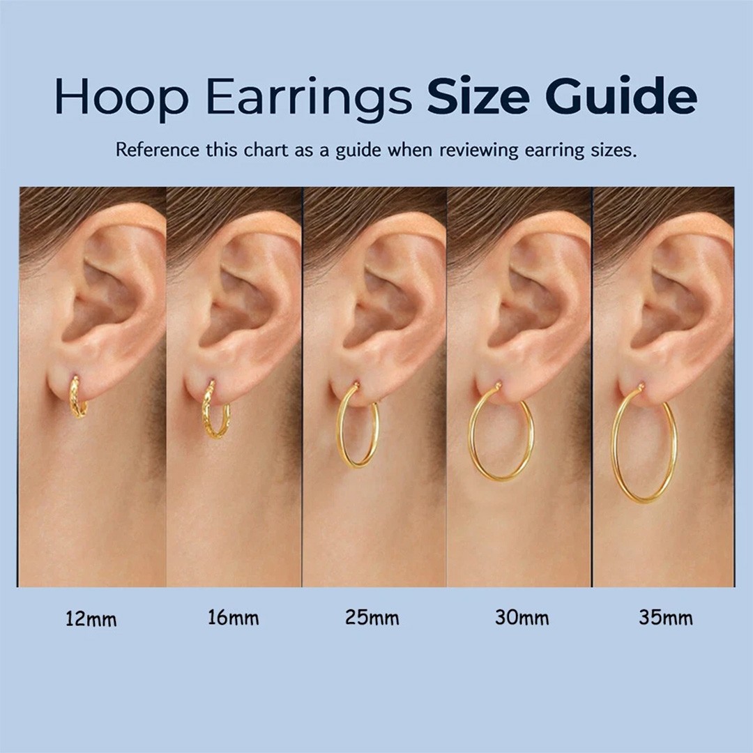 30mm 14K Real Solid Yellow Gold Shiny Polished Round Creole Hoop Earrings Gift