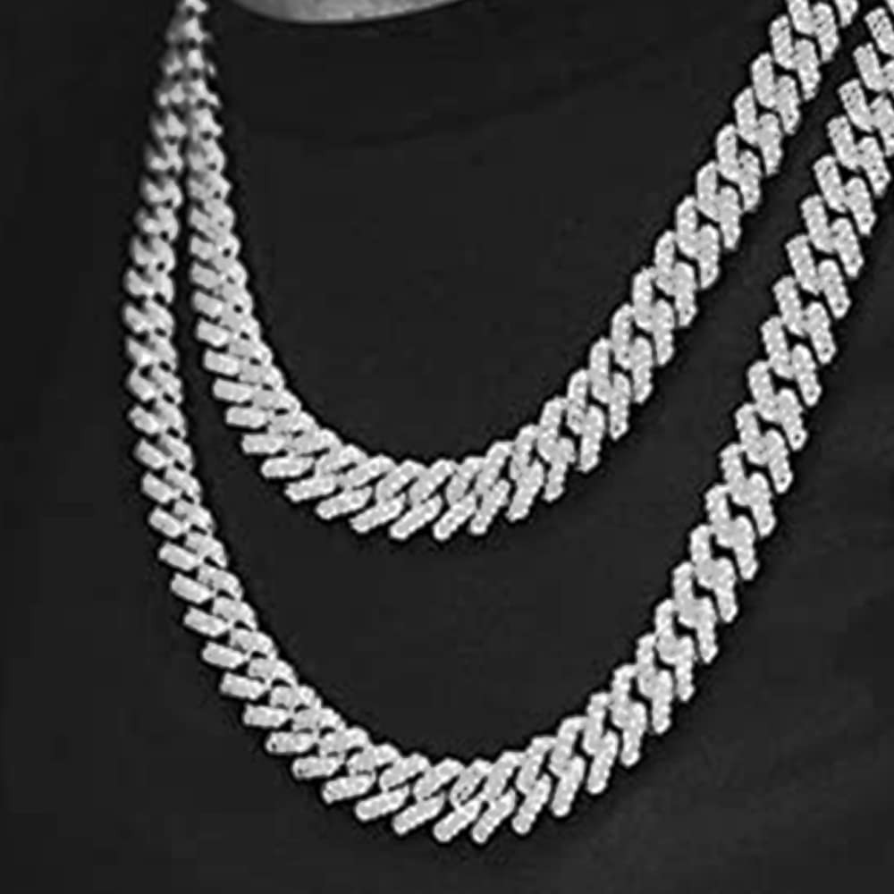 14K Gold Plated Miami Cuban Link Chain Necklace & Hip Hop Bracelet – Iced Out Bl