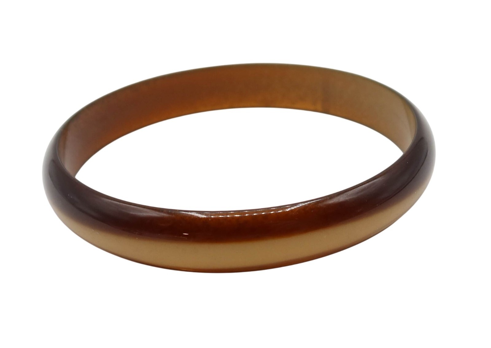Lucite Brown Moonglow Bangle Cuff Bracelet Unsigned Neutral Acrylic Classic