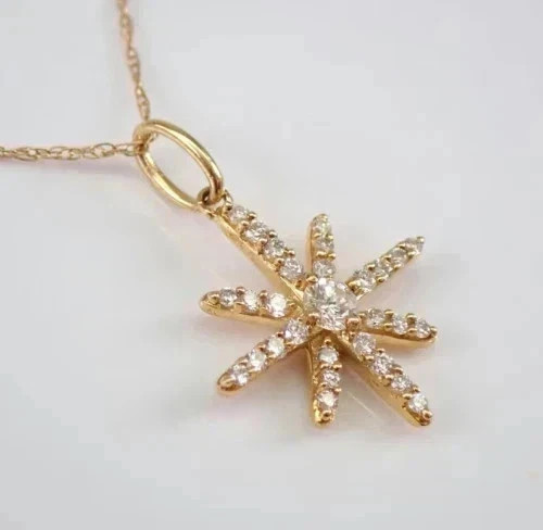 2.00Ct Round Cut Real Moissanite Pendant Necklace For Her 14K Yellow Gold Plated