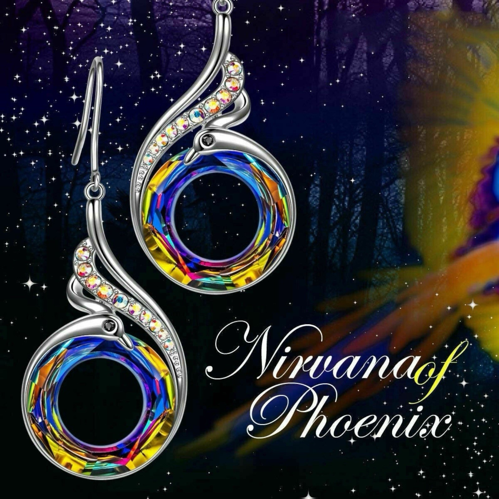 Gorgeous Silver Plated Drop Earrings Women Crystal Jewelry Pair/set A69