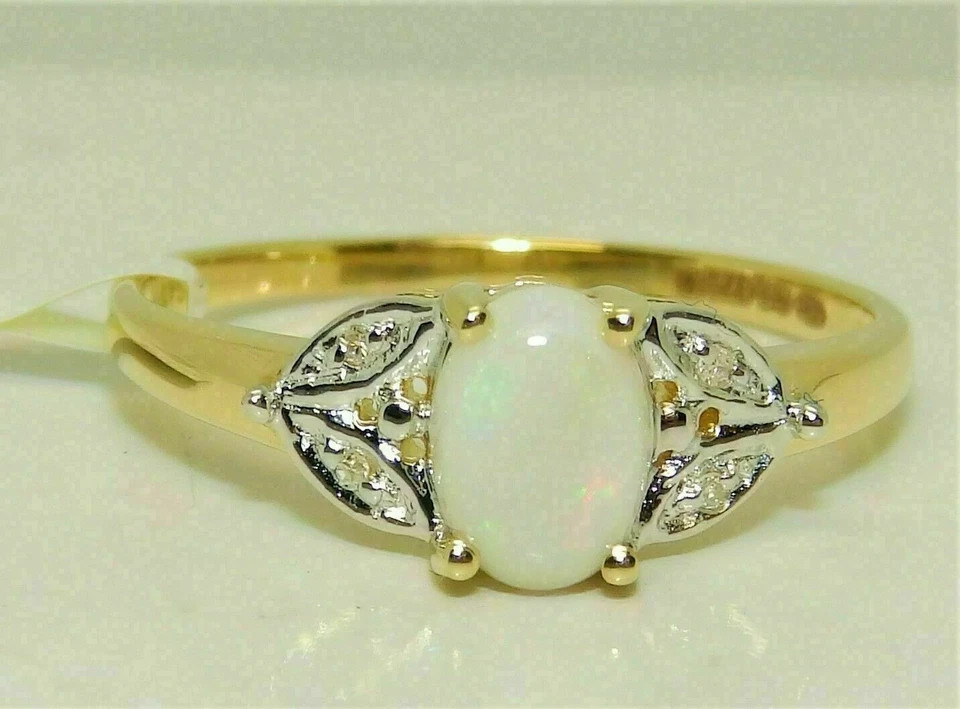 2.50Ct Oval Cut Opal & Diamond Halo Engagement Ring Solid 14K White Gold Finish