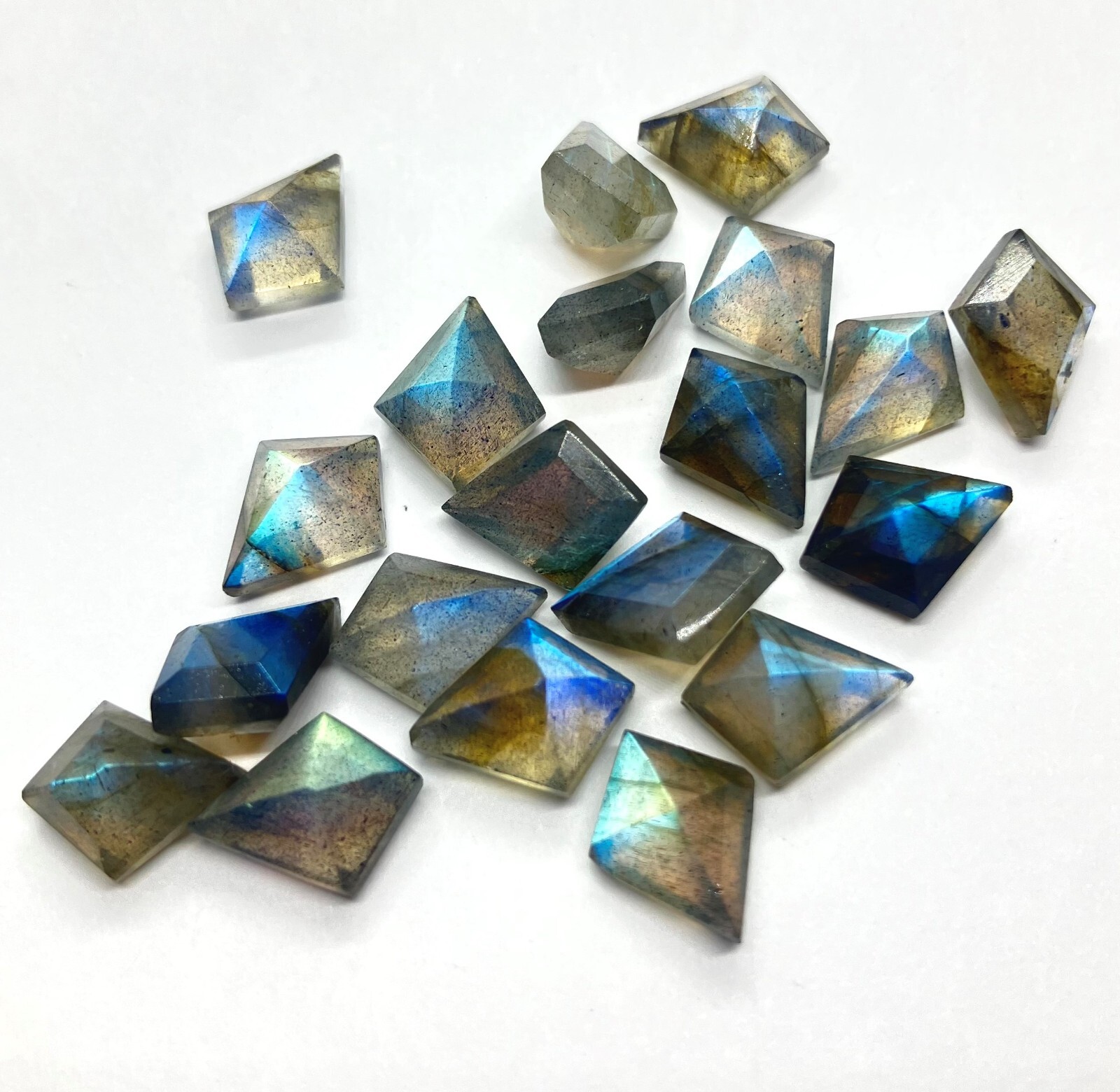 AAA Natural Labradorite Square Rose Cut Loose Gemstone For Making All Jewelry