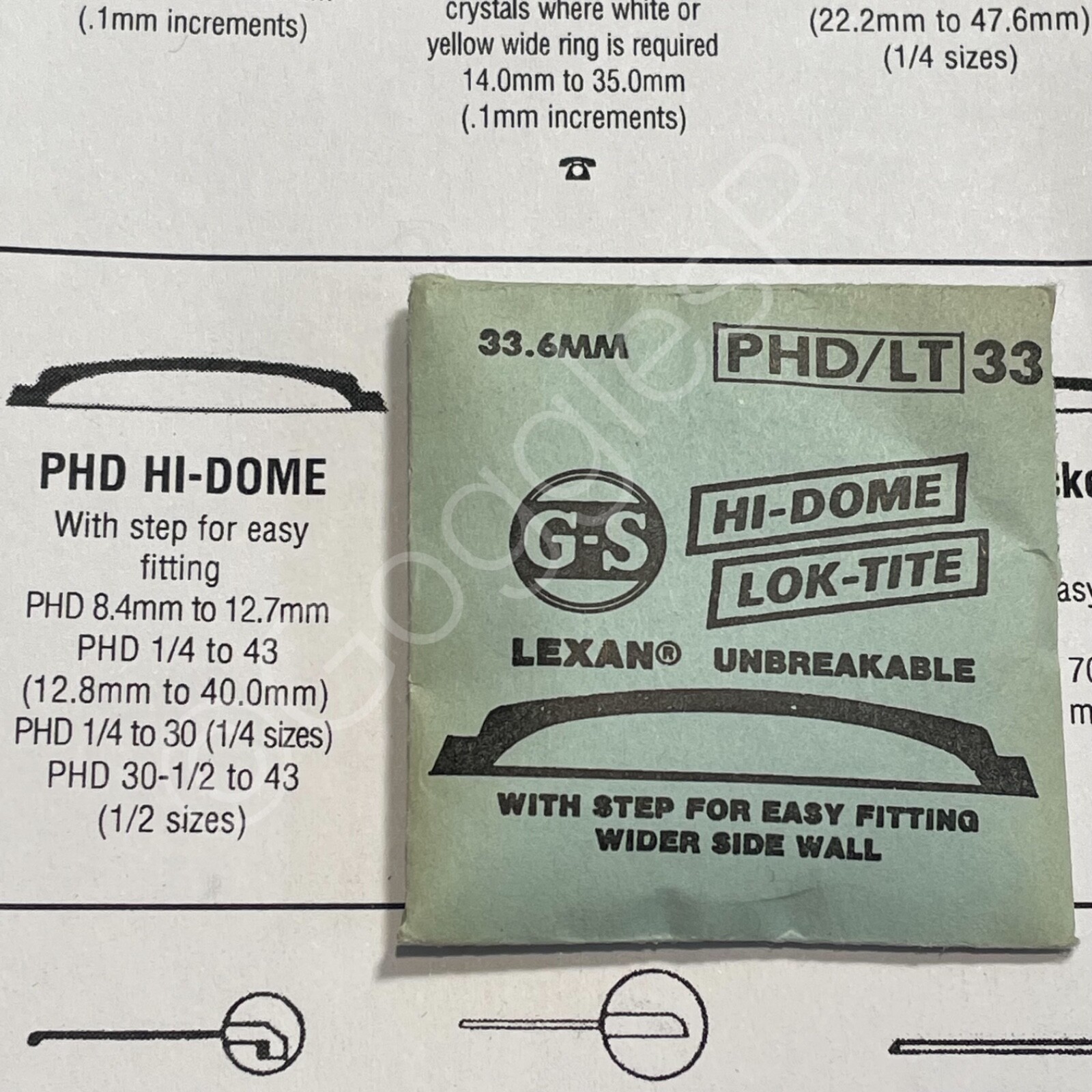 GS PHD/LT High Dome Acrylic Crystals 20.0mm to 40.0mm(Choose Size)