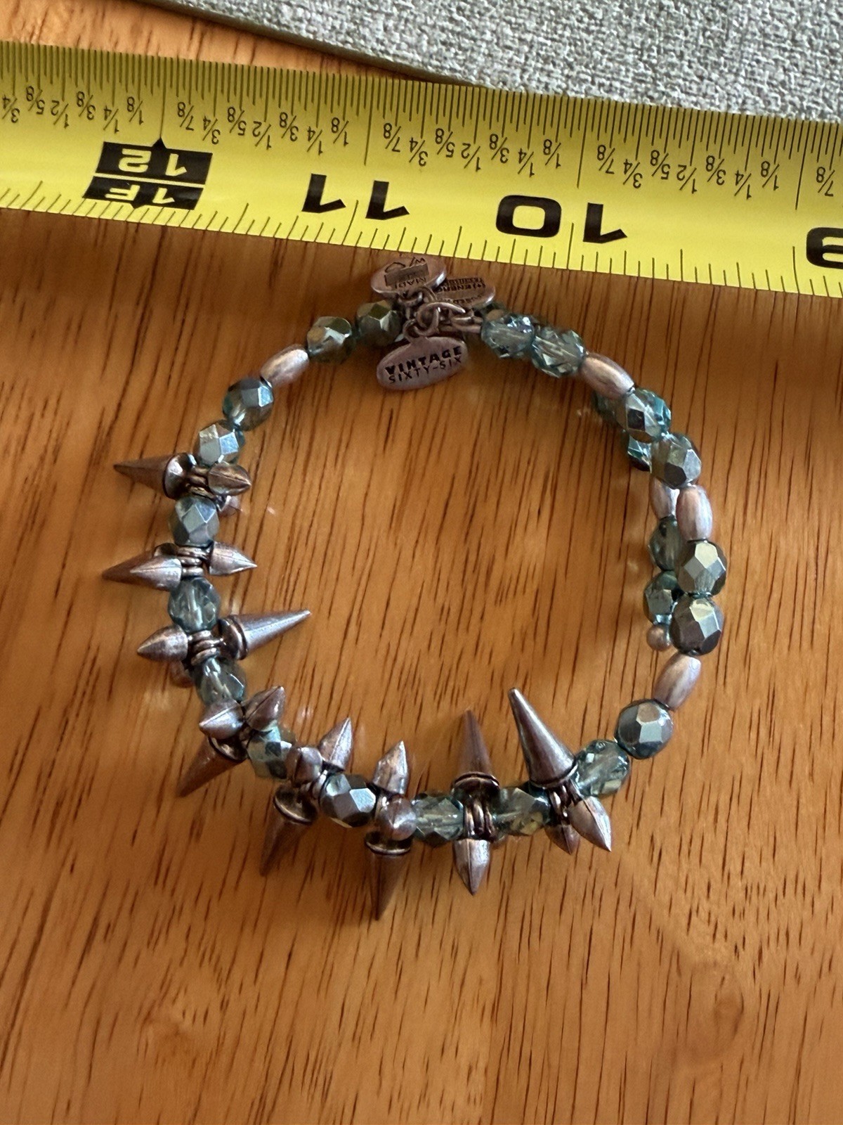 Alex & Ani Teal Spike Silver Wrap Bracelet Vintage 66