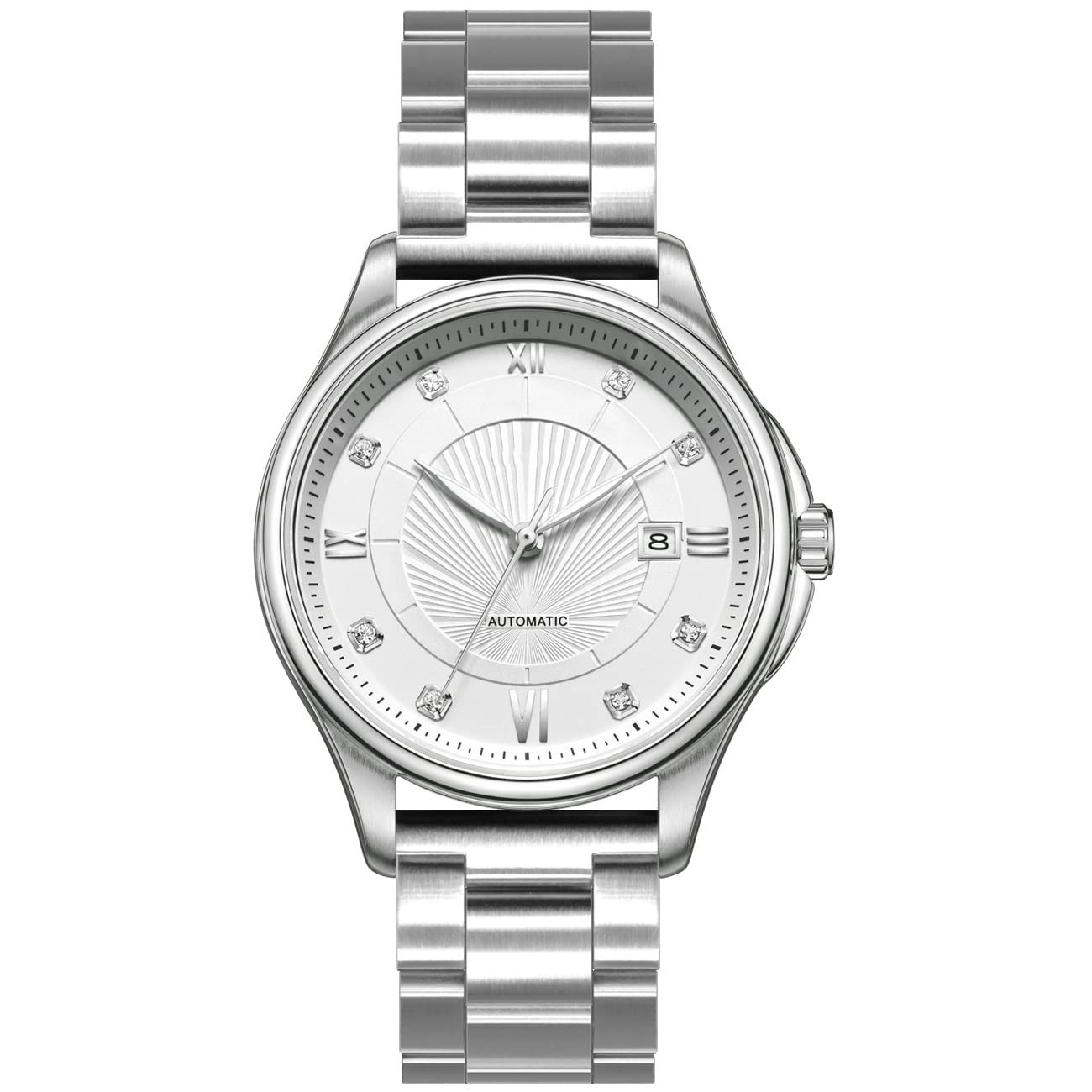 Solid Stainless Steel Watch Band 20 22 24 26mm Brushed Strap Double Lock Clasp