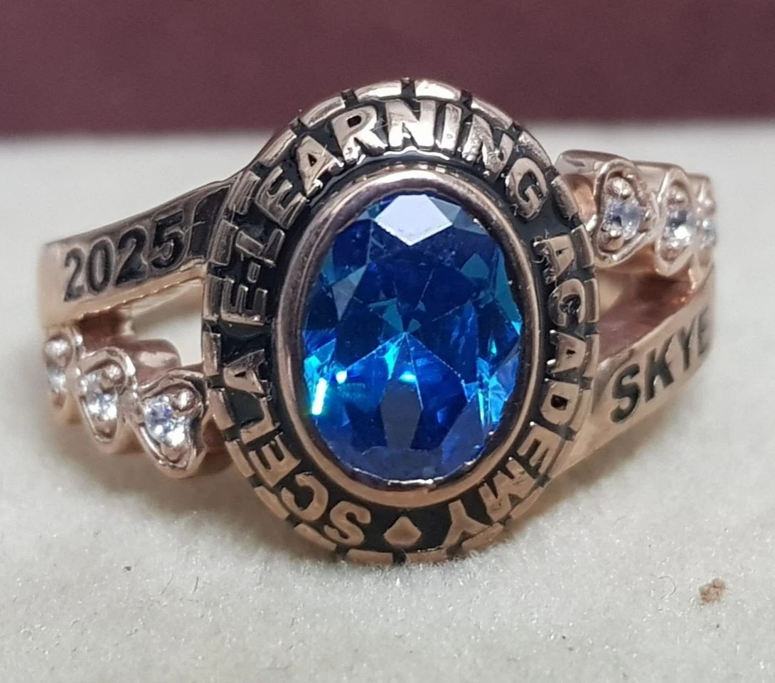 Personalized High School Class Ring Add School Name, Year & Inside Engraving