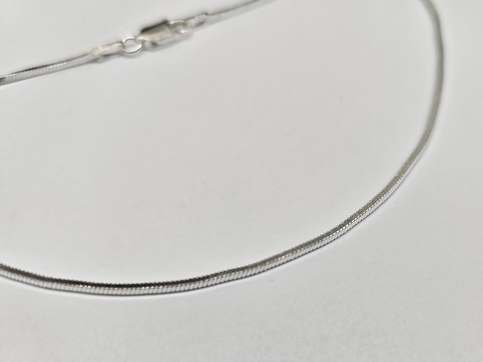 925 Sterling Silver Thin Square Snake Chain Anklet 1mm Italy, 9″ to 10″