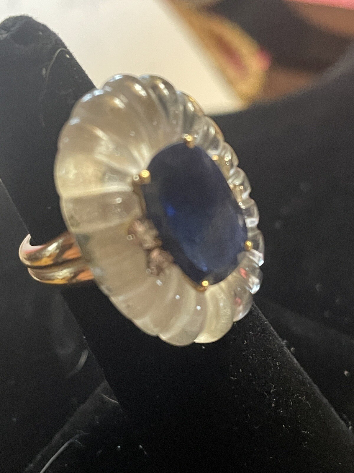 18 k Yellow Gold Sapphire and Diamond Ring.One Of A Kind See Note In Description