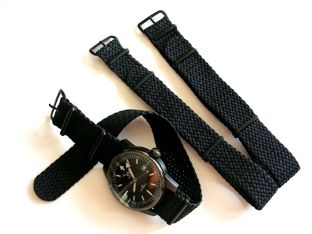 Woven Braided NATO G10 ® Ballistic PVD watchband Sport strap Bonded IW SUISSE 20