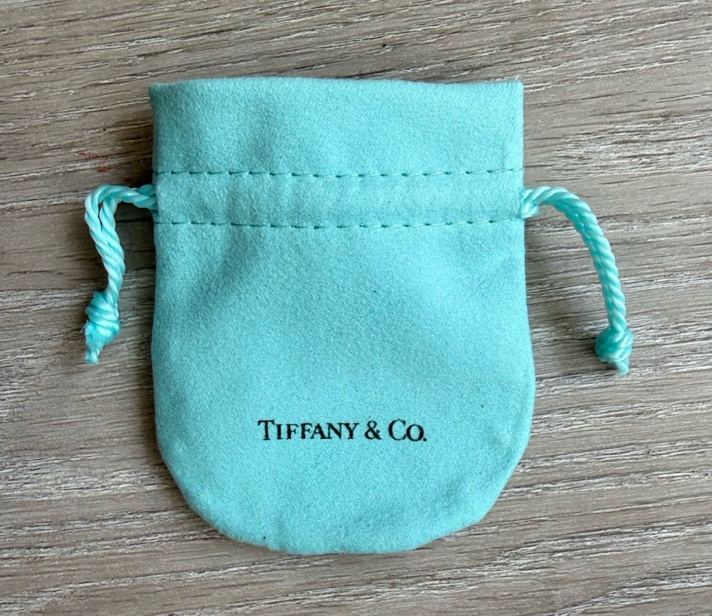 Tiffany Empty Packaging Small Blue Drawstring Closure Jewelry Pouch – New!