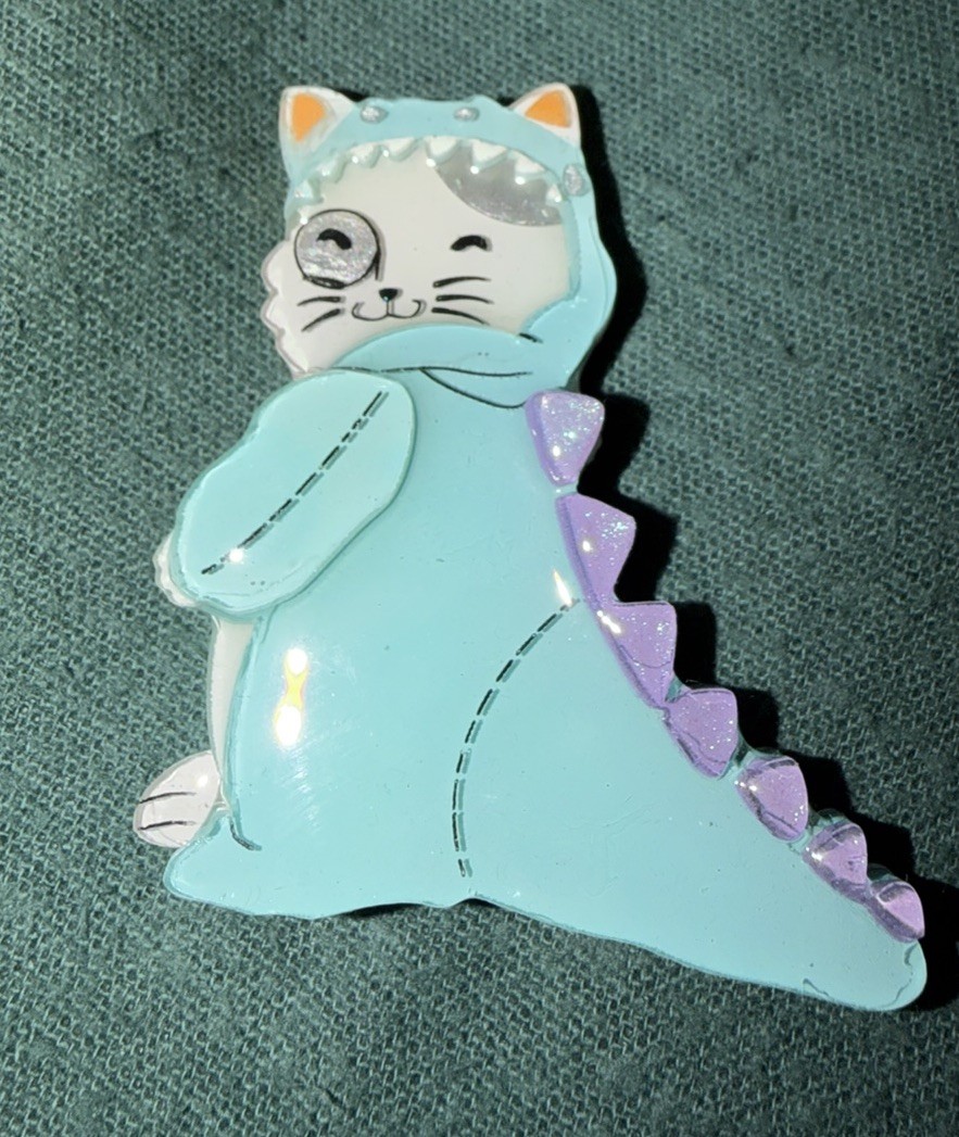 Vera Chan Dino Kitty Acrylic Resin Brooch