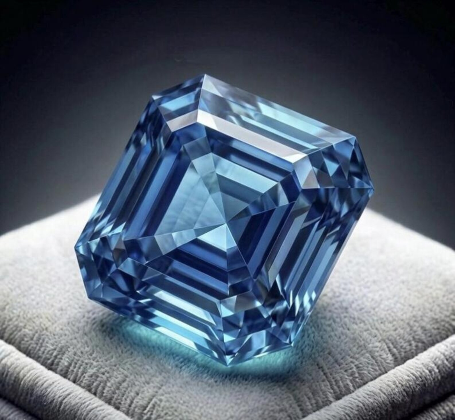 CERTIFIED 1.05 Ct Natural blue Diamond accsher LOOSE VVS/ 5.5 mm