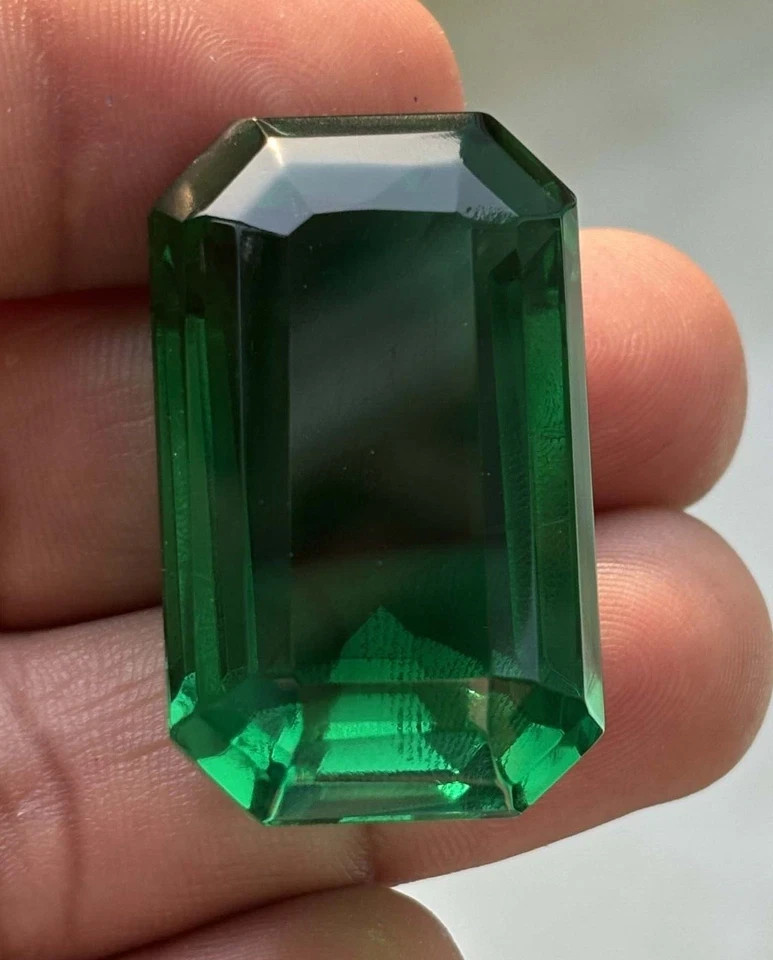 Natural 130 Ct Green Emerald Emerald Cut Certified Colombian Loose Gemstone 6YHE