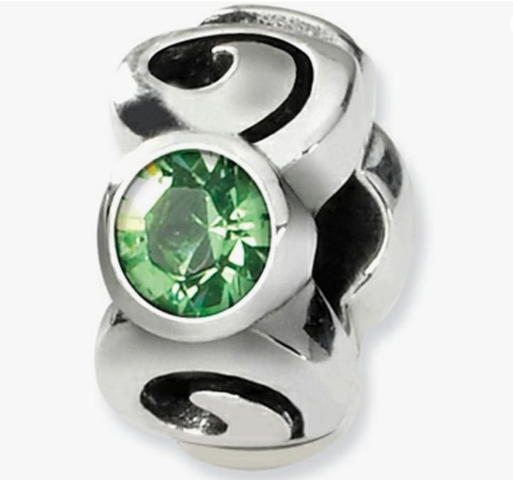 Silver Reflections August Crystal Bead QRS1263AUG Peridot