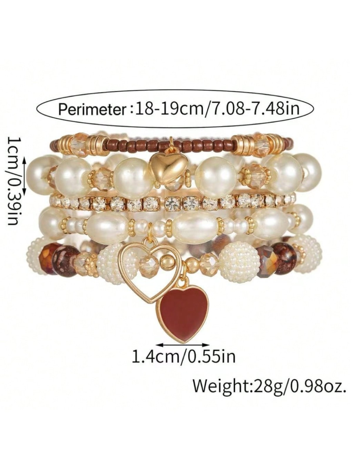 5 PCS Bohemian Stackable Beaded Bracelets Set for Women Girl Multicolor Stretch