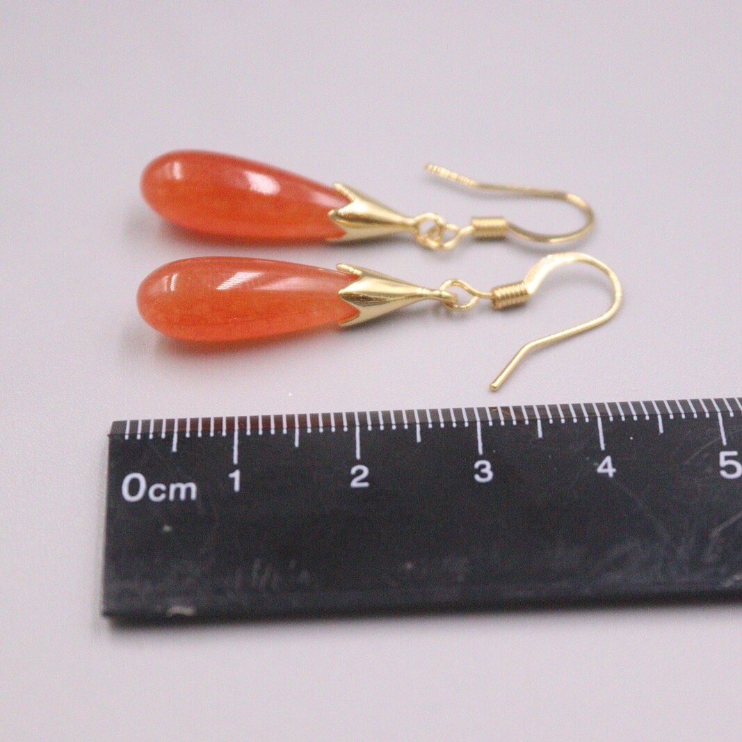 GP Alloy Heating Jade Earrings Drop For Women Red Raindrop Earrings Hook