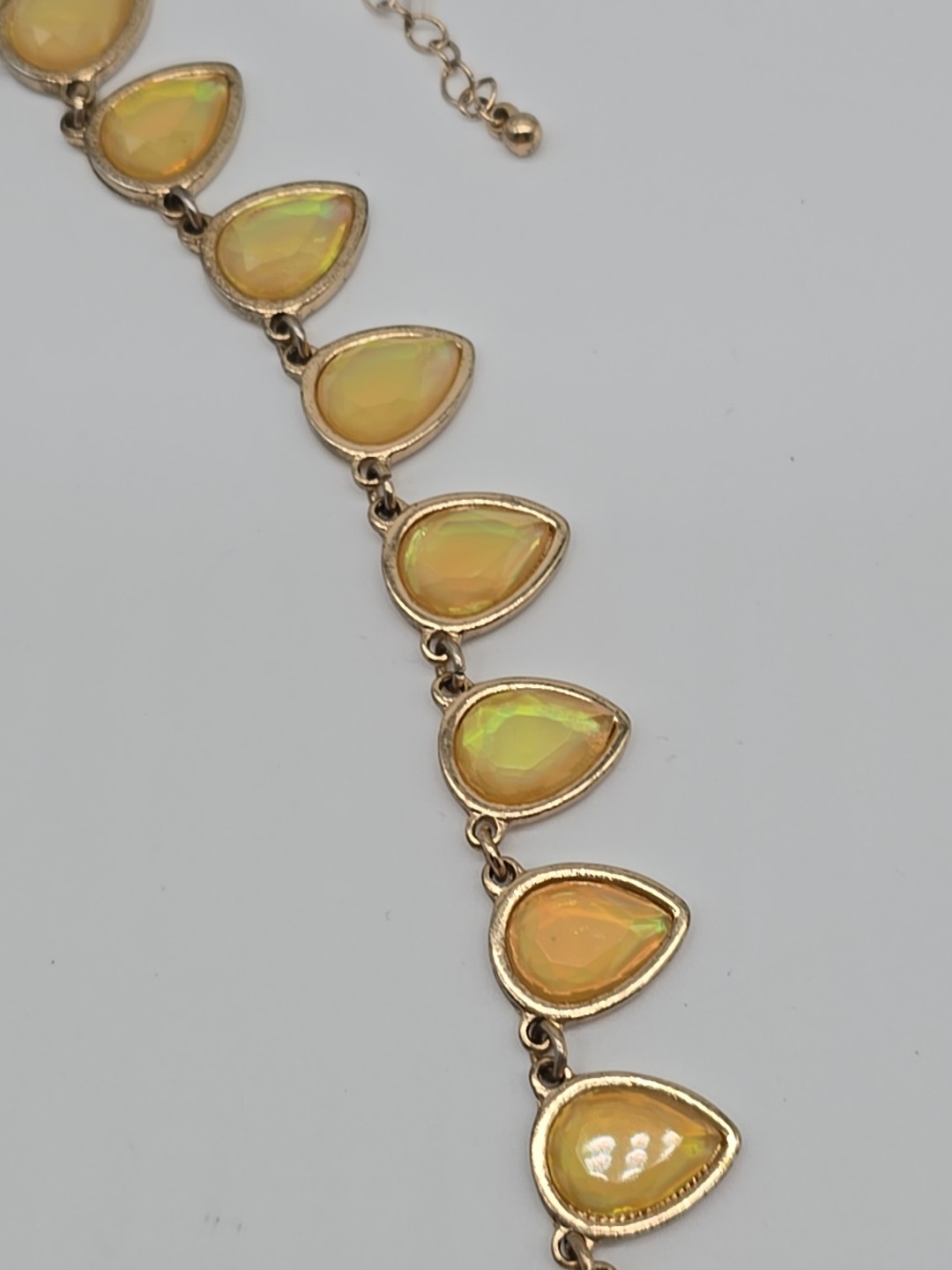 Everyday Wear Yellow Teardrop Statement Necklace and Coordinating Earrings Set