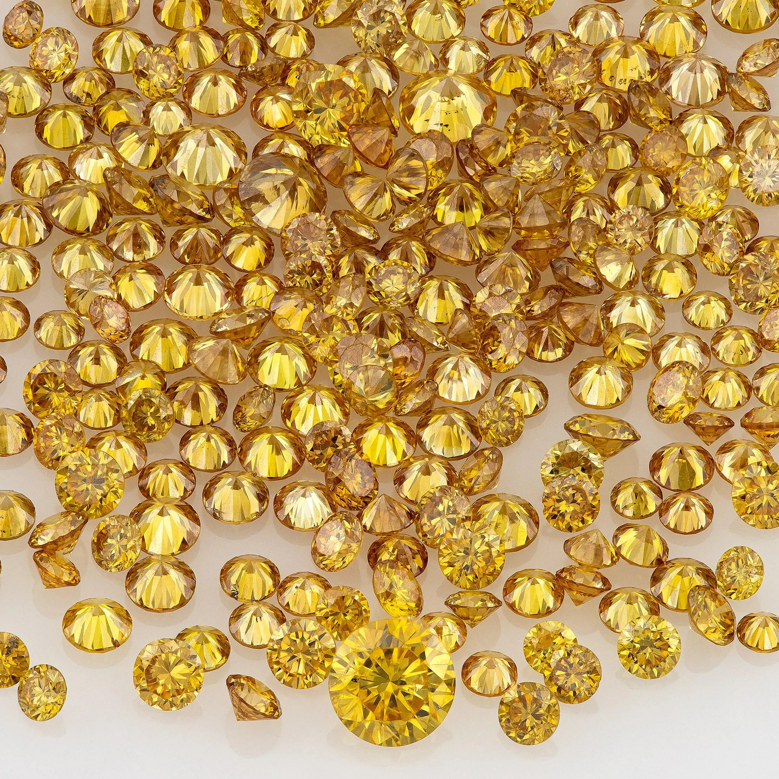 Natural Fancy Vivid Orangy Golden Yellow Diamond Melee, 0.50ct, 1.3mm-1.8mm