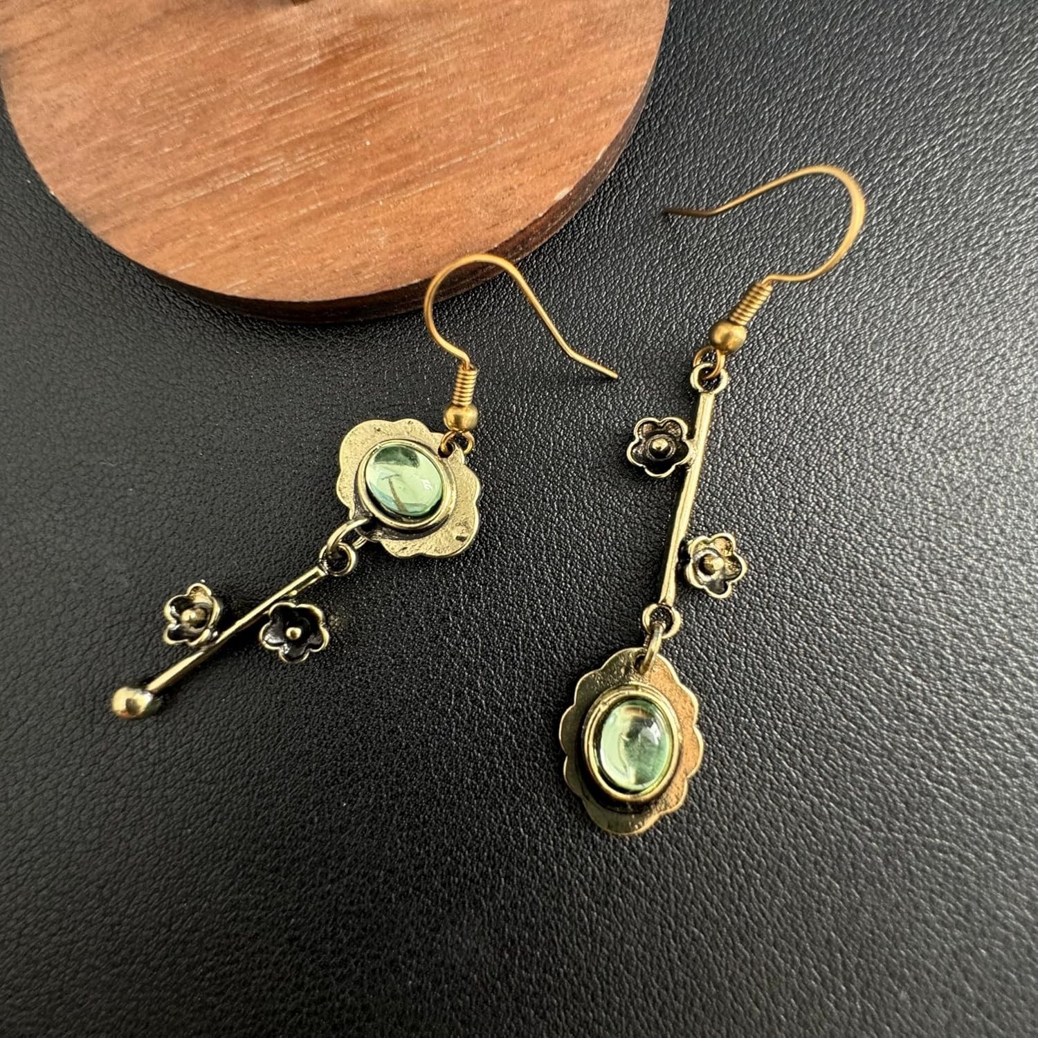 Asymmetrical Dangle Earrings – Handmade Vintage Silver Plum Blossom for Women