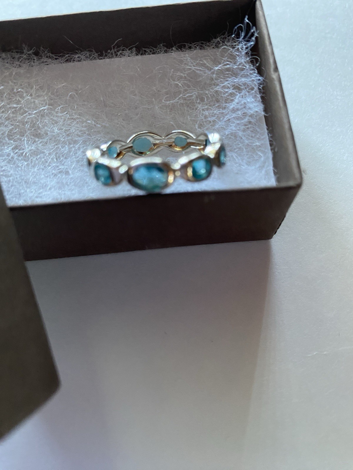 Silpada Northern Lights Ring w/ Round Blue Stone, Silver/Blue, Size 8