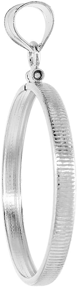 Sterling Silver & Gold Filled Half Dollar Bezel Screw Top 30mm Coin Edge 2 Color