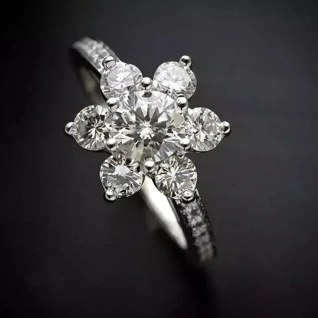 2.40Ct Real Moissanite Round Cut Wedding Engagement Ring 14K White Gold Plated