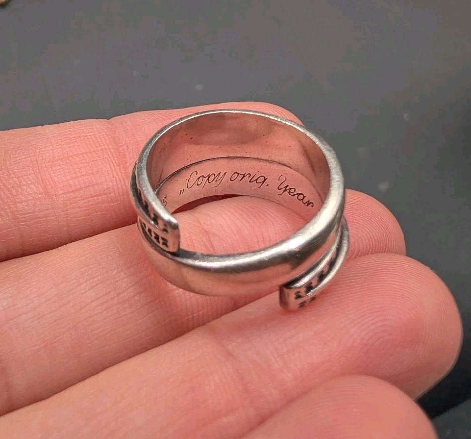David Andersen Sterling Silver Saga Copy Orig Year 300 Snake Ring Size 5 1/2 +/-
