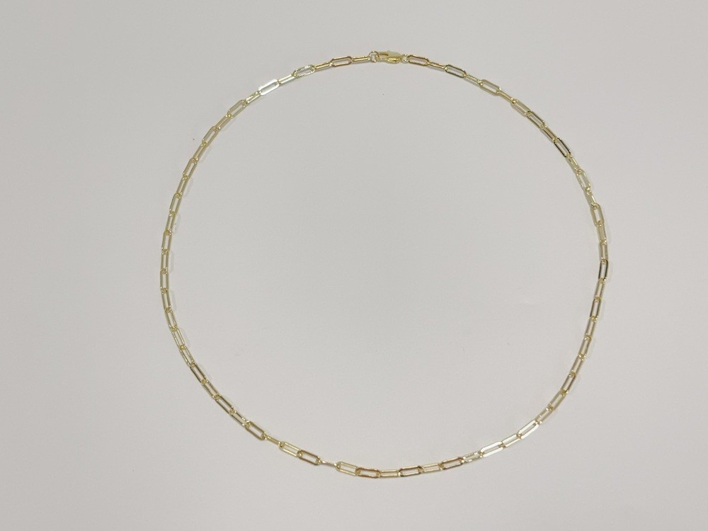 Real Genuine 10K Solid Yellow Gold Paperclip Chain Necklace 22inch 4mm