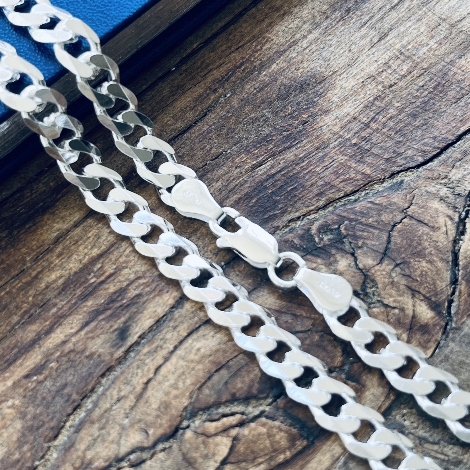 Real Solid Sterling Silver Mens Boys Curb Cuban Bracelet or Necklace