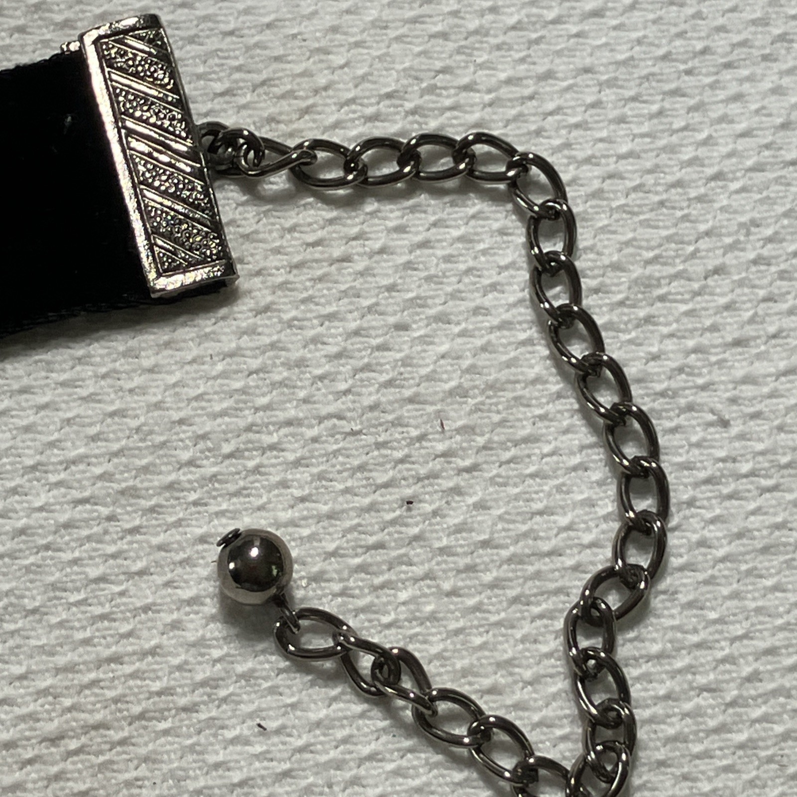 Arthur Pepper Signed ART Choker Necklace Black Velvet with Gun Metal Accents