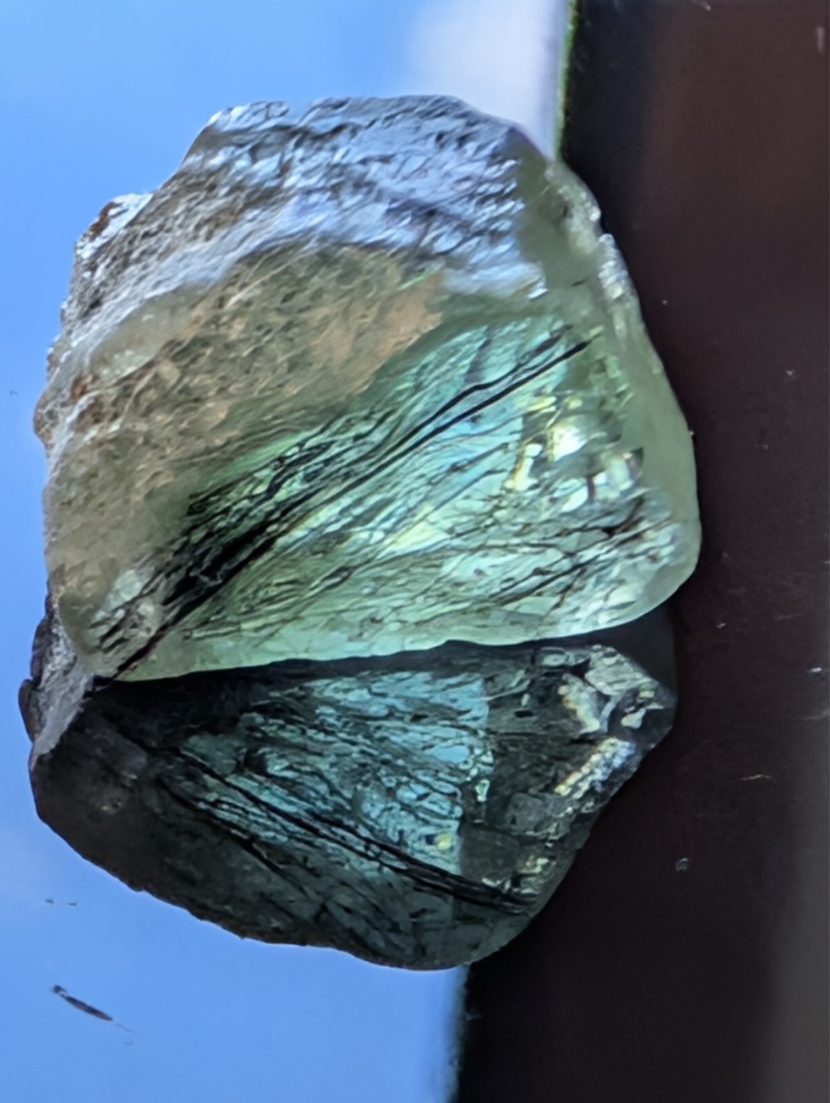 USA Seller 9.85 ct Rutilated peridot IF only rutile facet rough gemstone