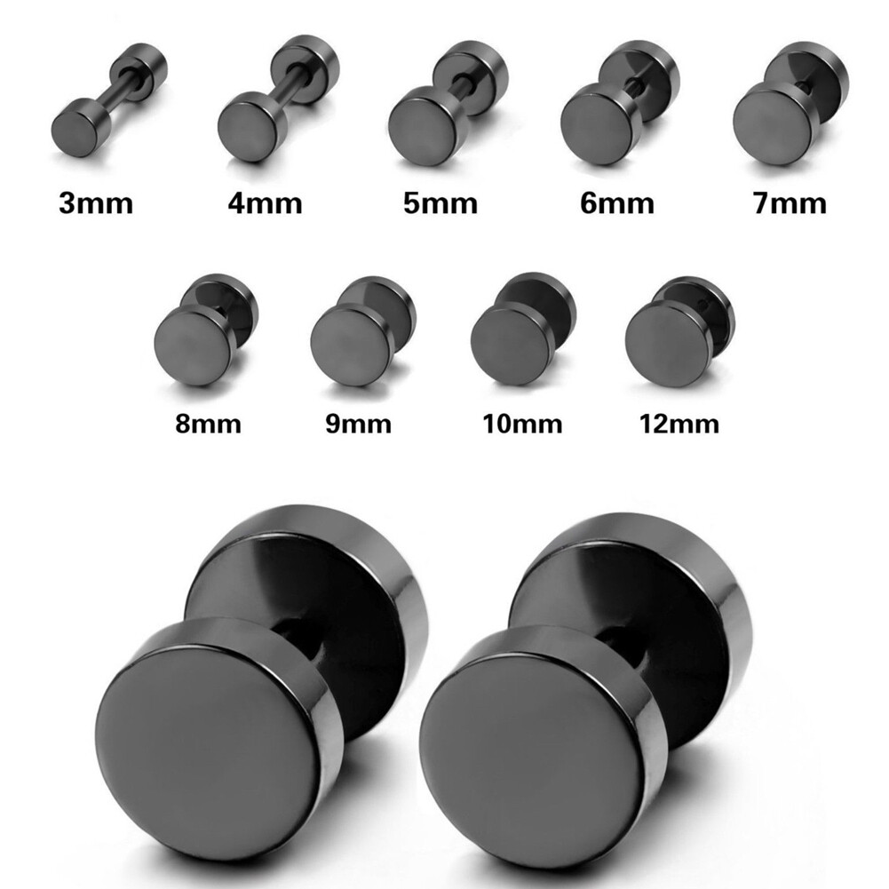 Stud Earrings for Men Women Ear Piercing Ear Plugs Tunnel Fake Gauge Earrings
