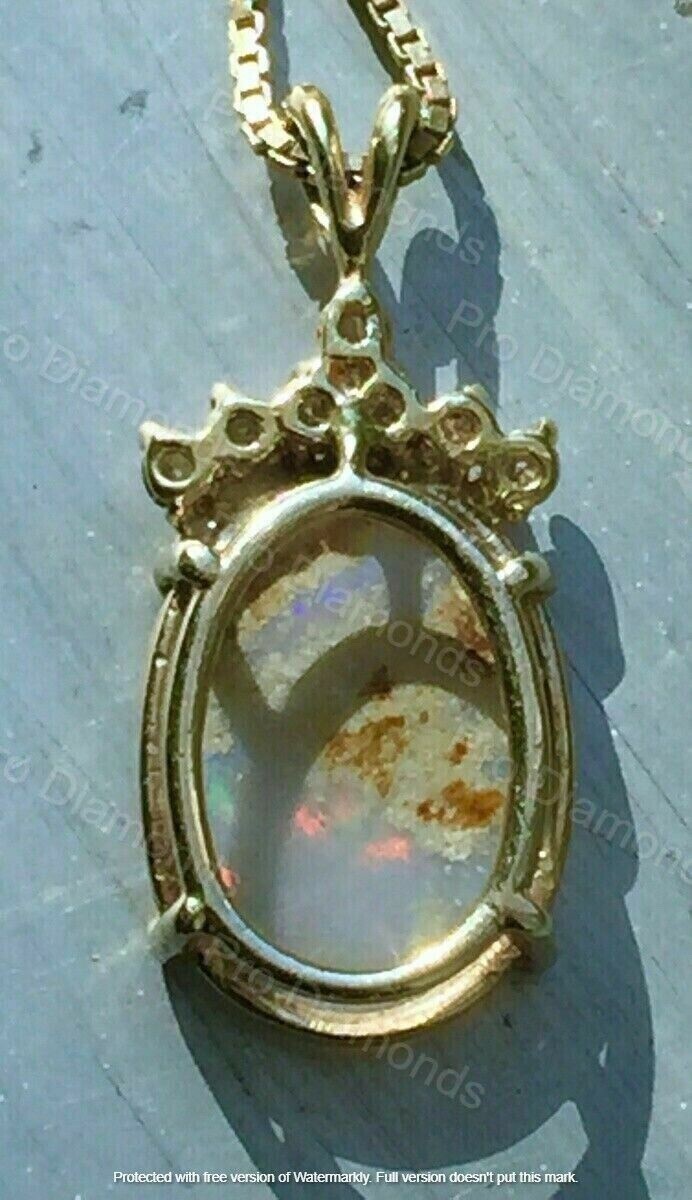 3Ct Oval Cut Genuine Fire Opal Solitaire Pendant 14K Yellow Gold Plated Silver