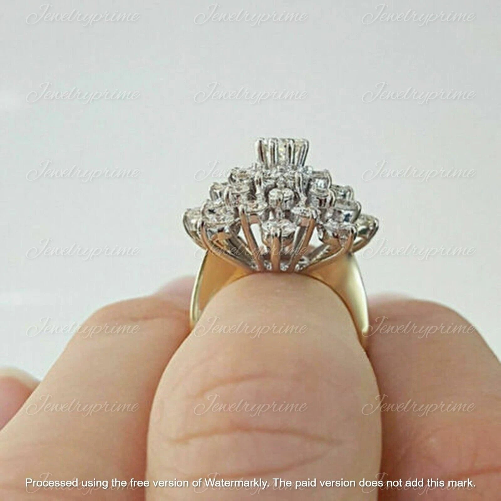 1.50 CT Round Cut Lab Created Diamond Engagement Ring 10k Yellow Gold Finish
