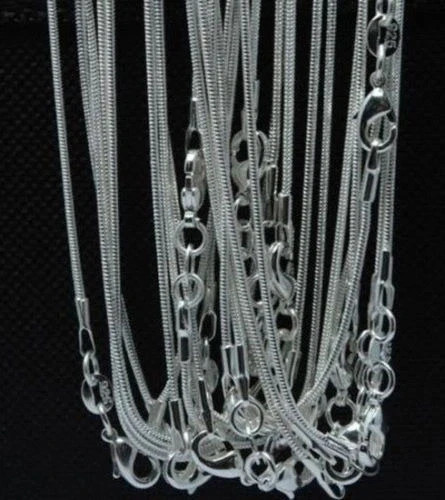 925 sterling solid Silver lots 10PCS 1mm snake chain Necklace 16-30inch