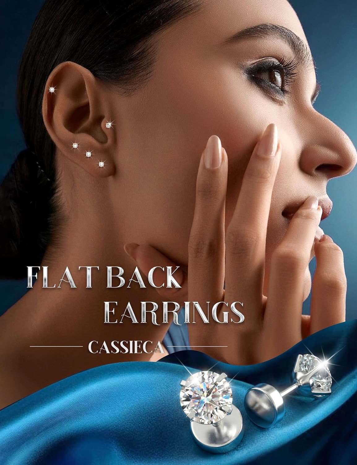 20G Cartilage Earring Stud for Women Men 316L Surgical Steel Flat Back Earrings